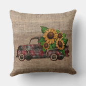 秋ひまわりヴィンテージピックアップトラック クッション (裏面)