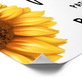 秋ひまわり歓迎ベビーシャワー水平 ポスター (角)