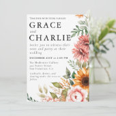 秋ひまわり水彩結婚式招待状 招待状 (スタンド正面)