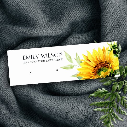 秋ひまわり秋スタッド耳飾り表示カード スキニー名刺