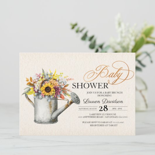 秋ひまわり秋ベビーシャワー招待状 招待状 (スタンド正面)