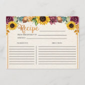 秋ひまわり秋レシピカード エンクロージャーカード (正面)