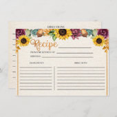 秋ひまわり秋レシピカード エンクロージャーカード (正面/裏面)