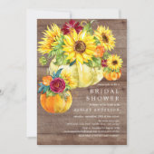 秋ひまわり素朴かぼちゃブライダルシャワー 招待状 (正面)