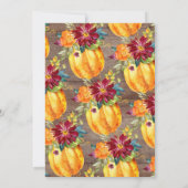 秋ひまわり素朴かぼちゃブライダルシャワー 招待状 (裏面)