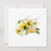 秋ひまわり素朴かぼちゃブライダルシャワー 招待状 (裏面)