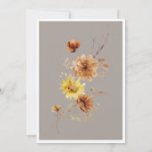 秋ひまわり素朴タウペホワイトブライダルブランチ 招待状 (裏面)