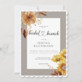 秋ひまわり素朴タウペホワイトブライダルブランチ 招待状 (正面)