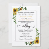 秋ひまわり素朴バーンドリーウェディングカード 招待状 (正面)