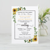 秋ひまわり素朴バーンドリーウェディングカード 招待状 (スタンド正面)