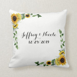 秋ひまわり素朴バーンドリーウェディング クッション
