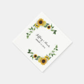 秋ひまわり素朴バーンドリーウェディング スタンダードカクテルナプキン (角)