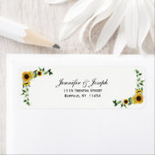 秋ひまわり素朴バーンドリーウェディング ラベル (インサイチュ)