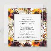秋ひまわり素朴フローラブライダルシャワー 招待状 (正面)