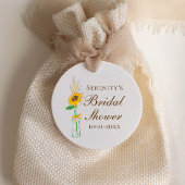 秋ひまわり素朴黄色フローラブライダルシャワー フェイバータグ