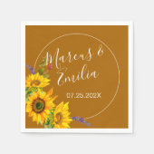 秋ひまわり結婚の紙 スタンダードカクテルナプキン (正面)