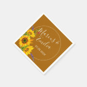 秋ひまわり結婚の紙 スタンダードカクテルナプキン (角)