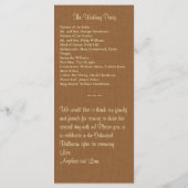 秋ひまわり結婚式 プログラム (裏面)