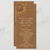 秋ひまわり結婚式 プログラム (正面/裏面)