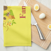 秋ひまわり美しい キッチンタオル (四つ折り)