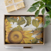 秋ひまわり花蝶ホワイトデクページ 薄葉紙 (ギフト)