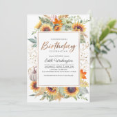 秋ひまわり誕生日招待状 招待状 (スタンド正面)