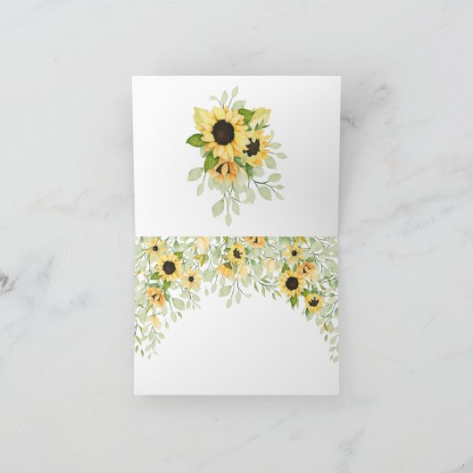 秋ひまわり象ガールズベビーシャワー サンキューカード (内部)