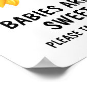 秋ひまわり赤ちゃんシャワーベビーは甘いサイン ポスター (角)