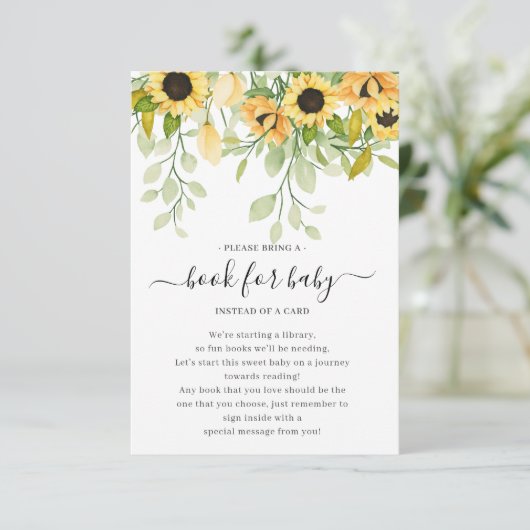 秋ひまわり赤ちゃんシャワーベビー エンクロージャーカード (スタンド正面)