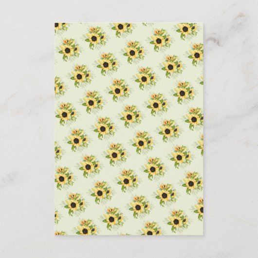 秋ひまわり赤ちゃんシャワーベビー エンクロージャーカード (裏面)