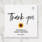 秋ひまわり赤ちゃんシャワー フェイバータグ (裏面)