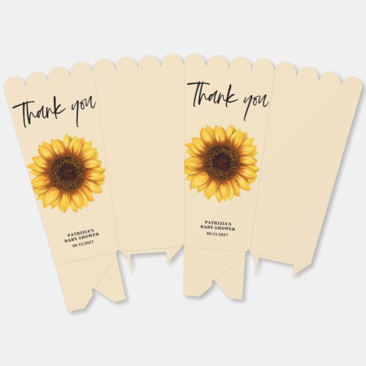 秋ひまわり赤ちゃんシャワー フェイバーボックス (見開き)