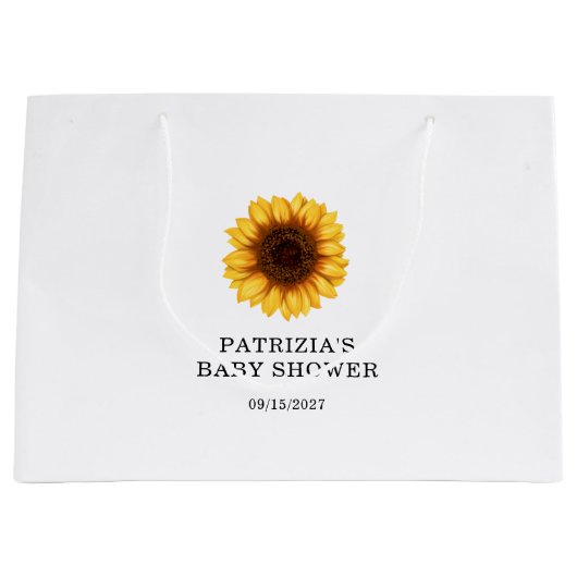 秋ひまわり赤ちゃんシャワー ラージペーパーバッグ (正面)