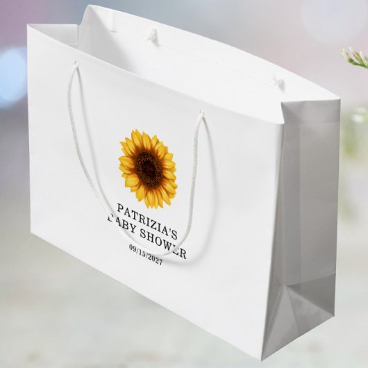 秋ひまわり赤ちゃんシャワー ラージペーパーバッグ