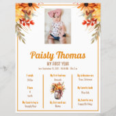 秋ひまわり1th誕生日マイルストーンのポスター (正面)