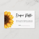 秋ひまわり |おむつラッフル|ベビーシャワー エンクロージャーカード (正面)