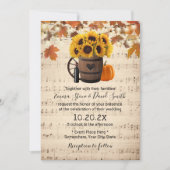 秋ひまわり&カボチャヴィンテージミュージカル結婚ズ 招待状 (正面)