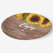 秋ひまわり |ベビーシャワー紙 ペーパープレート (アングル)