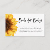 秋ひまわり |ベビー |赤ちゃんシャワー エンクロージャーカード (正面)
