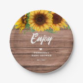 秋ひまわり |赤ちゃんシャワー ペーパープレート (正面)