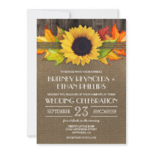 秋ひ素朴まわり+バーラップ結婚式招待状