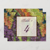 秋ぶどう葉テーブル番号カード ポストカード (正面/裏面)