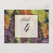 秋ぶどう葉テーブル番号カード ポストカード (裏面)