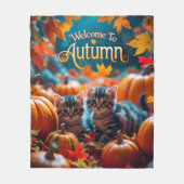 秋へようこそ フリースブランケット (正面)