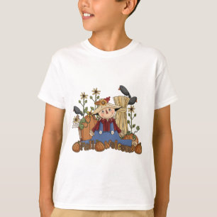 「秋へようこそ」秋かかしキッドTシャツ Tシャツ