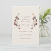 秋ほこりっぽい紫さび麦フローラアーチ結婚ズ 招待状 (スタンド正面)