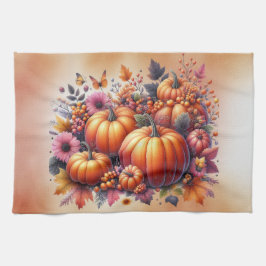 秋または感謝祭のテーマ キッチンタオル