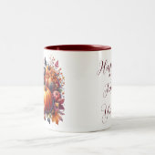 秋または感謝祭のテーマ ツートーンマグカップ (中央)