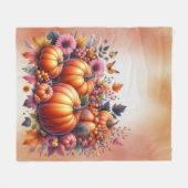 秋または感謝祭のテーマ フリースブランケット (正面(横))