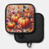 秋または感謝祭をテーマにしたポスホルダー 鍋敷き (正面/裏面)